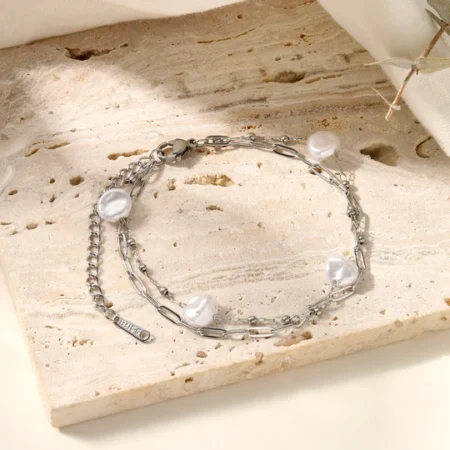 Ivory Glimmer Silver Bracelet