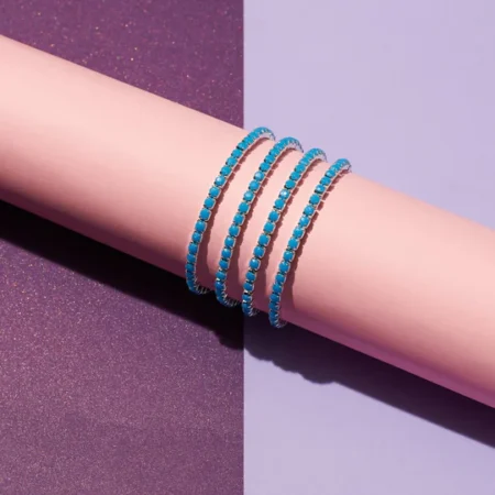 Set of 4 Blue Ivory Stretchable Band