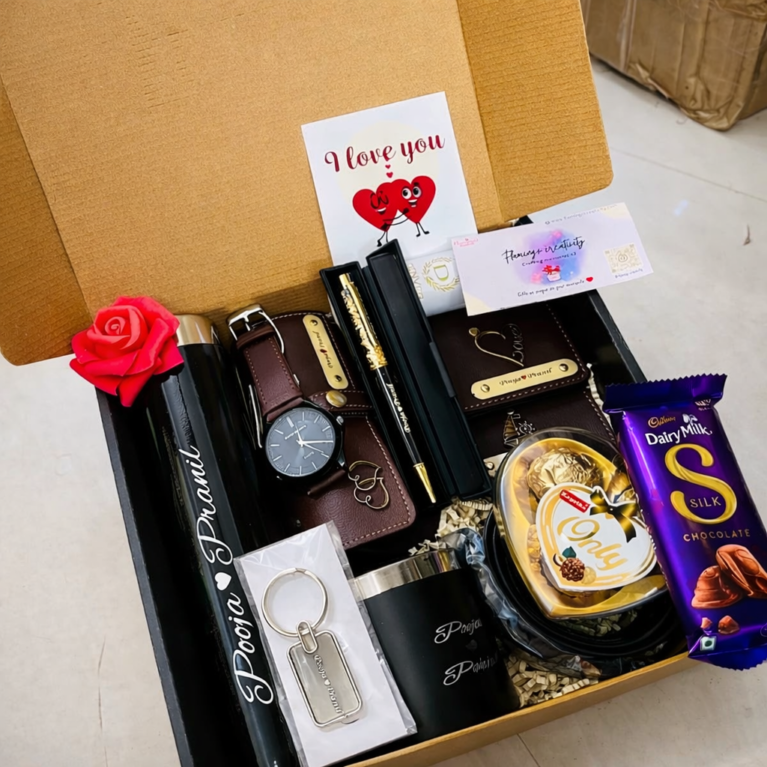 Luxury Men’s Personalized Gift Hamper | Customised Name & Birthday Surprise Box